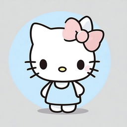 A cute Hello Kitty character without any pink color