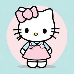 A cute Hello Kitty character without any pink color