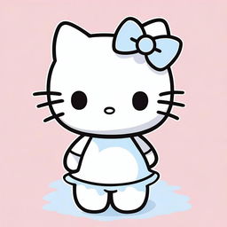 A cute Hello Kitty character without any pink color