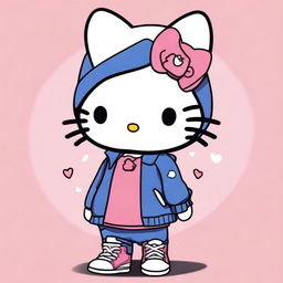 A Hello Kitty character with a tomboy appearance