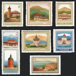 A collection of beautifully designed Bulgarian postage stamps