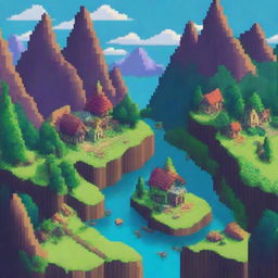 Create a vibrant and detailed pixel art scene