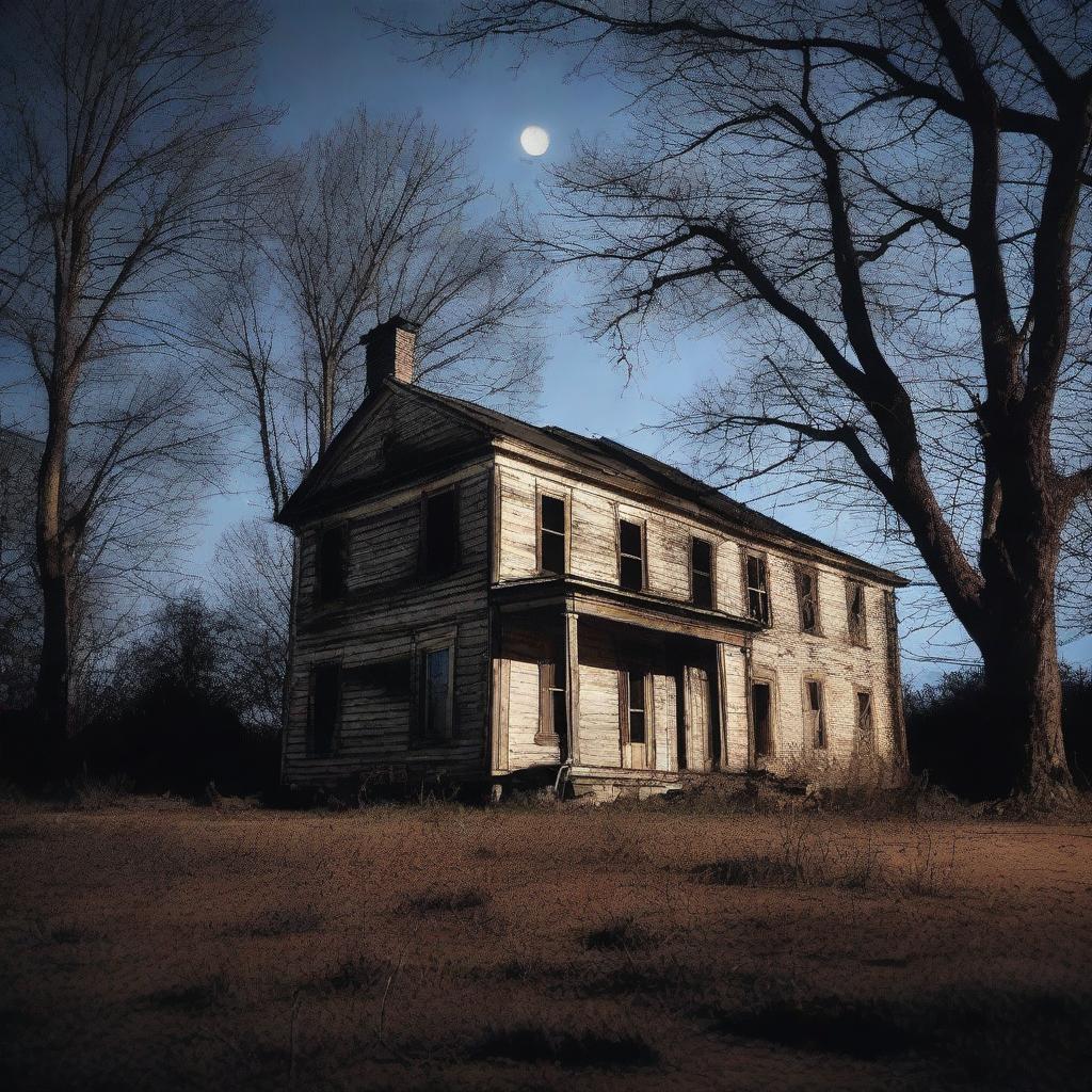 Three escaped convicts discover an old abandoned plantation home at night under the light of a full moon