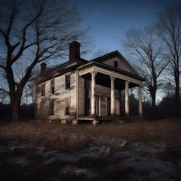 Three escaped convicts discover an old abandoned plantation home at night under the light of a full moon