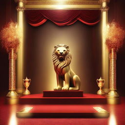 Design a glamorous and dramatic high-detail cinematic artwork symbolizing a prestigious award ceremony