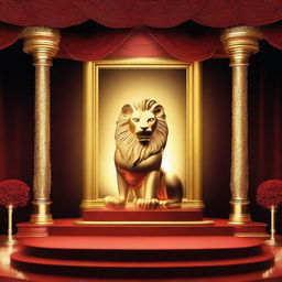 Design a glamorous and dramatic high-detail cinematic artwork symbolizing a prestigious award ceremony