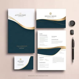 A professional portfolio cover featuring elegant and modern design elements