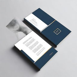 A professional portfolio cover featuring elegant and modern design elements