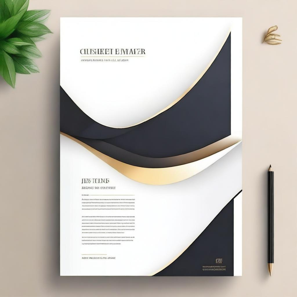 A professional and elegant portfolio cover page featuring a clean and modern design