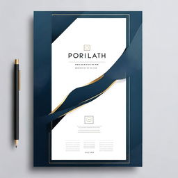 A professional and elegant portfolio cover page featuring a clean and modern design