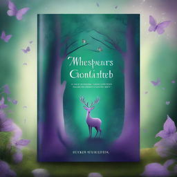 Design a captivating book cover featuring an enchanted forest with mystical creatures