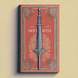 A vintage book cover featuring a beautiful and long sword as the central element