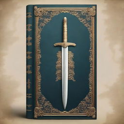 A vintage virtual book cover featuring a prominent sword