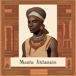 A beautifully illustrated book cover featuring a Nubian character in traditional attire