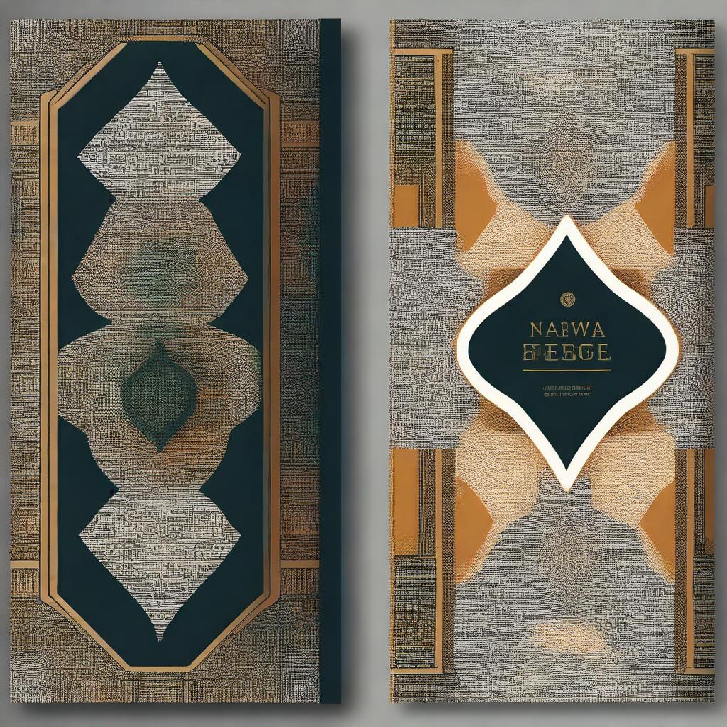 A modern Nubian-themed book cover design, featuring elegant and intricate patterns inspired by Nubian culture