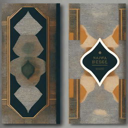 A modern Nubian-themed book cover design, featuring elegant and intricate patterns inspired by Nubian culture