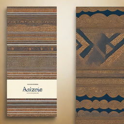A modern Nubian-themed book cover design, featuring elegant and intricate patterns inspired by Nubian culture