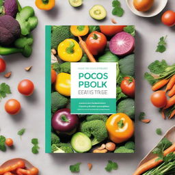 A vibrant ebook mockup for 'Super Delicious Plant Based PCOS Cookbook for Newly Diagnosed'