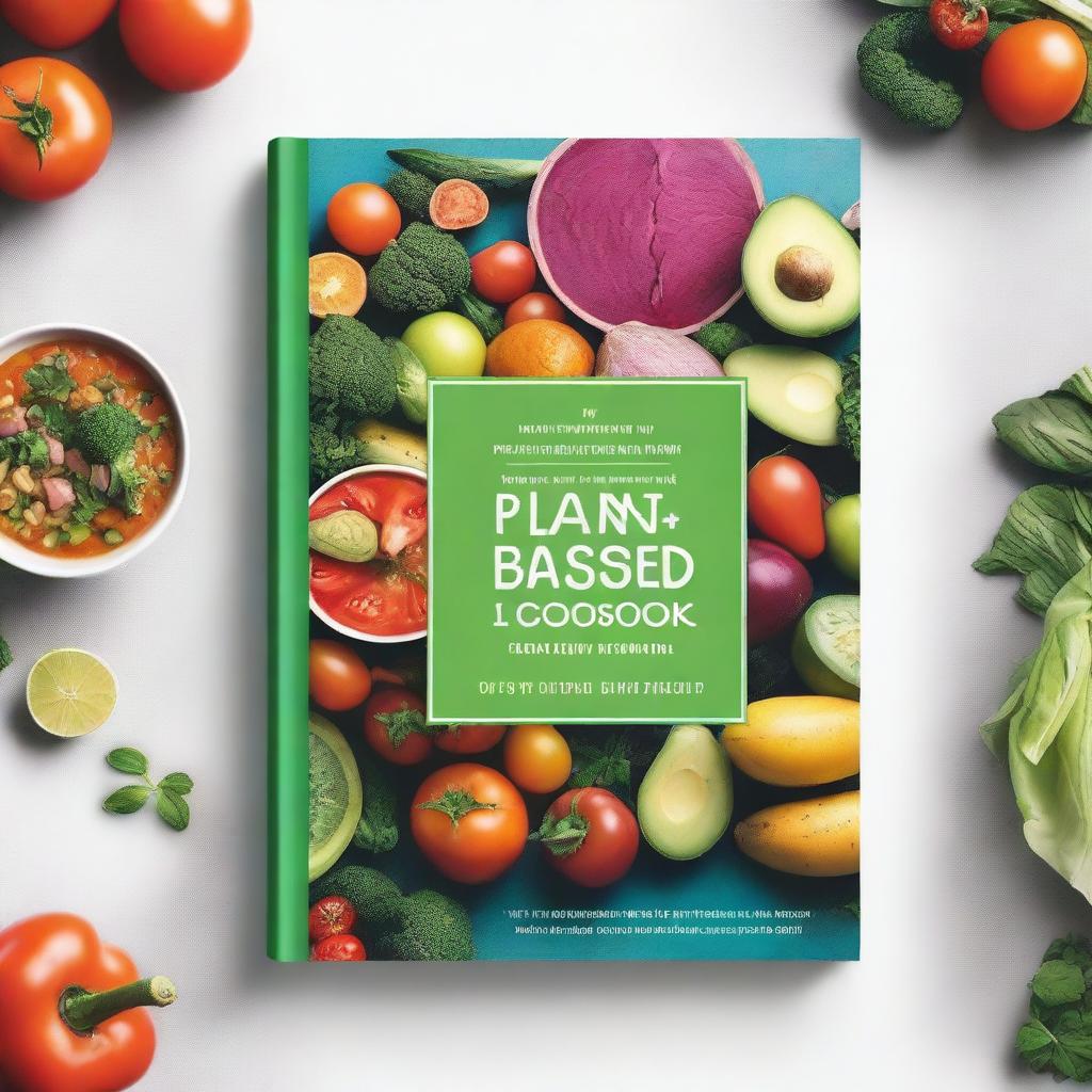 A vibrant ebook mockup for 'Super Delicious Plant Based PCOS Cookbook for Newly Diagnosed'