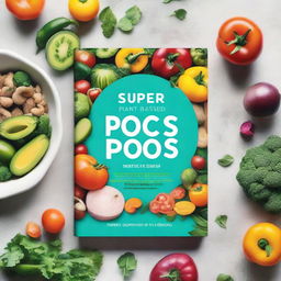 A vibrant ebook mockup for 'Super Delicious Plant Based PCOS Cookbook for Newly Diagnosed'