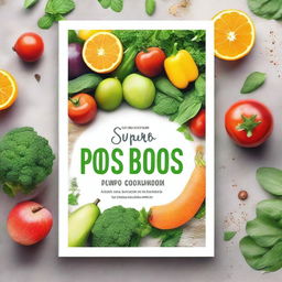 Create an ebook mockup cover for a book titled 'Super Delicious Plant Based PCOS Cookbook for Newly Diagnosed'