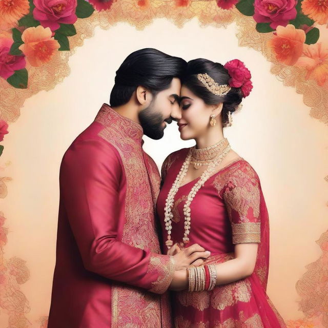 Create a Wattpad cover featuring an Indian wedding