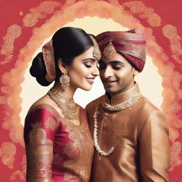 Create a Wattpad cover featuring an Indian wedding