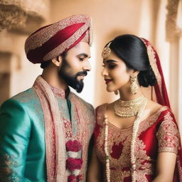 Create a Wattpad cover featuring a rich and royal Indian wedding