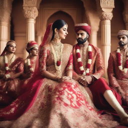 Create a Wattpad cover featuring a rich and royal Indian wedding