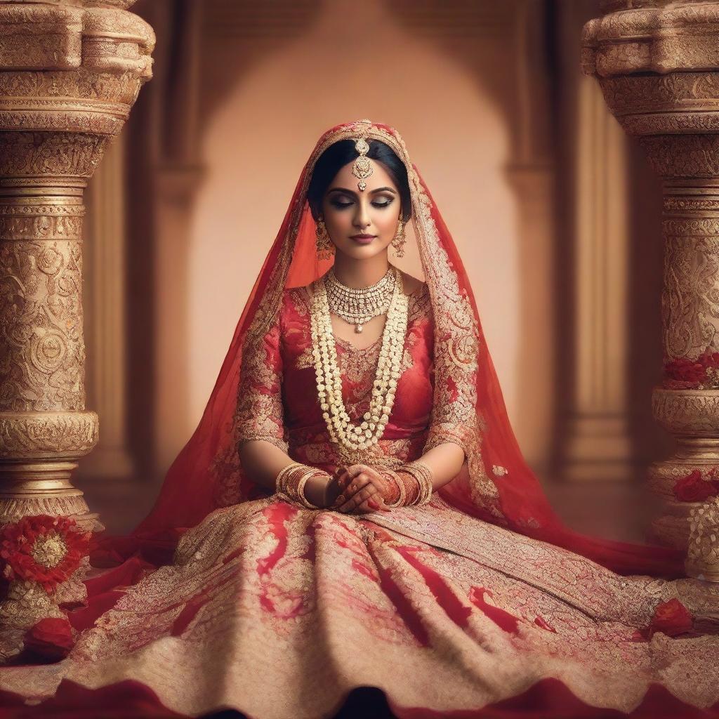 Create a Wattpad cover featuring a rich and royal Indian wedding