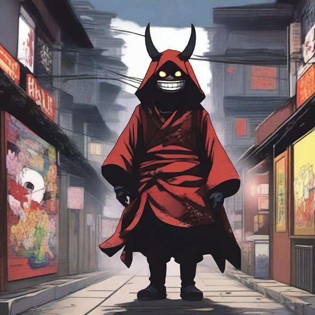 A character who is an Oni minion street artist by day and an evil spirit by night in the Ayakashi clan in Japan