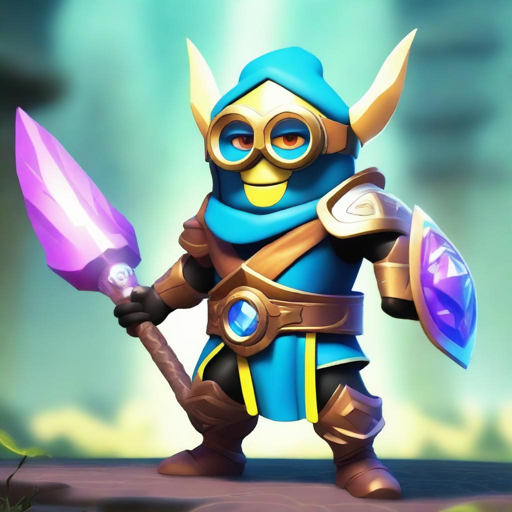 A vibrant and detailed image showcasing the new skin, Spirit Knight Minion, with a shoutout to MinionXSQ