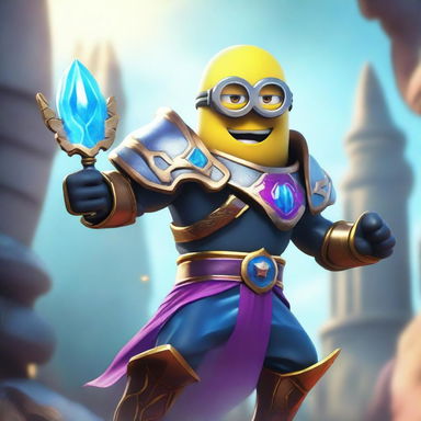 A vibrant and detailed image showcasing the new skin, Spirit Knight Minion, with a shoutout to MinionXSQ