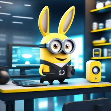 A dark bunny minion undergoes a stylish and modern remodel