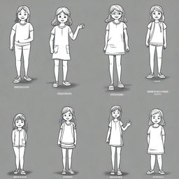 An artistic representation of the various stages in the life of a human girl, from childhood to old age