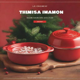 Design a festive social media post for a Holiday (Christmas) Season Sale at Le Creuset