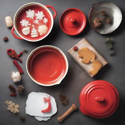 Create an attractive social media post for a Holiday (Christmas) Season Sale on Le Creuset products