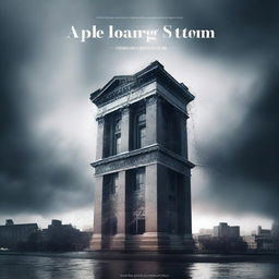 An ebook cover design featuring a dramatic scene of a building in the midst of a storm with the text 'Apple: Taking the Market by Storm'