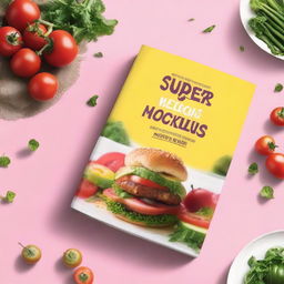 Create an ebook mockup for a cookbook titled 'Super Delicious'