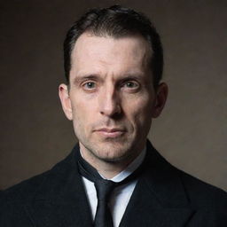 A man with rat-like features wearing a black overcoat