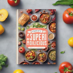 Create an ebook mockup for a cookbook titled 'Super Delicious'