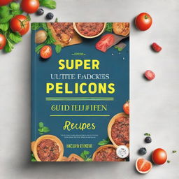 Create an ebook mockup for a cookbook titled 'Super Delicious'