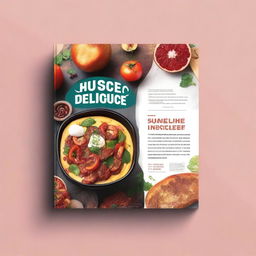 Create an ebook mockup for a cookbook titled 'Super Delicious'