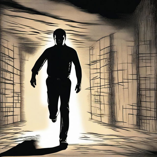 A dramatic scene depicting El Chapo's escape from prison