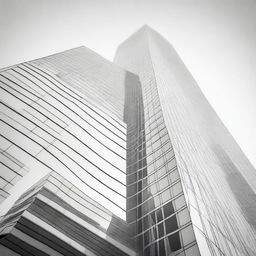 A detailed and modern skyscraper set against a plain white background