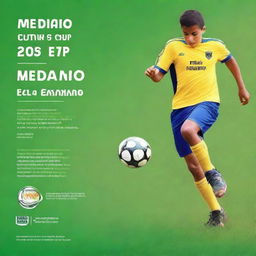 Create a poster for a youth football tournament called Medano Cup in El Medano, municipality of Granadilla de Abona, organized by Abona Cup in collaboration with CD Esmugran