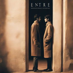 Two men looking at each other with a door in the background