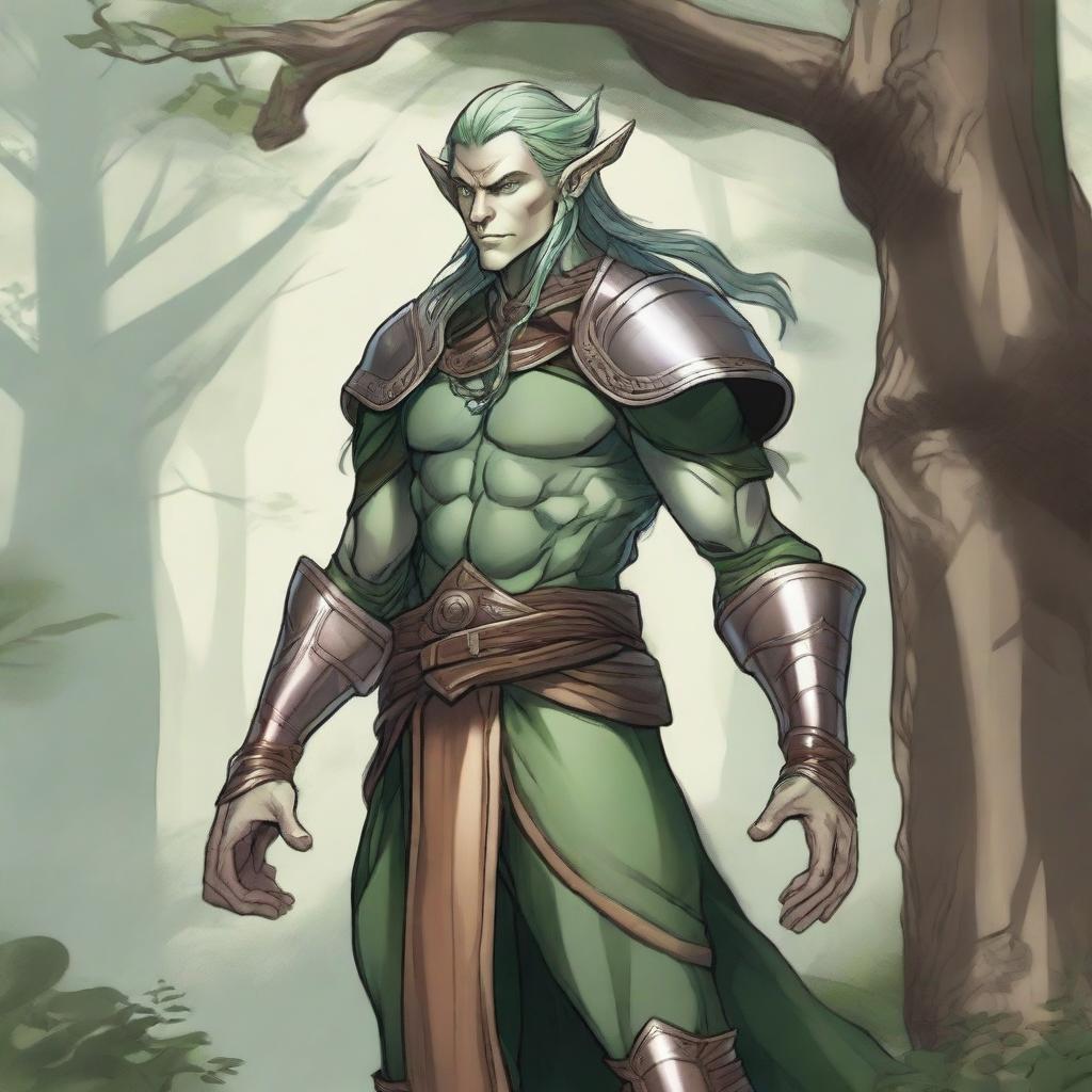 A detailed illustration of an elf-man character from Dungeons & Dragons