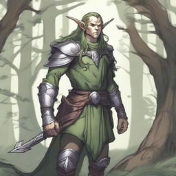 A detailed illustration of an elf-man character from Dungeons & Dragons