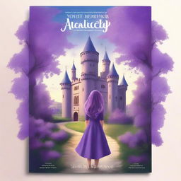 Create a book cover featuring an academy castle surrounded by wisterias